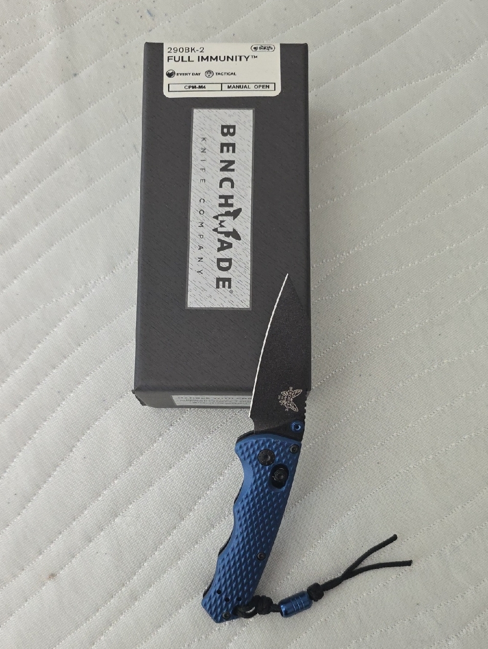Benchmade 290BK Full Immunity Crater Blue CPM-M4 Folding Pocket Knife